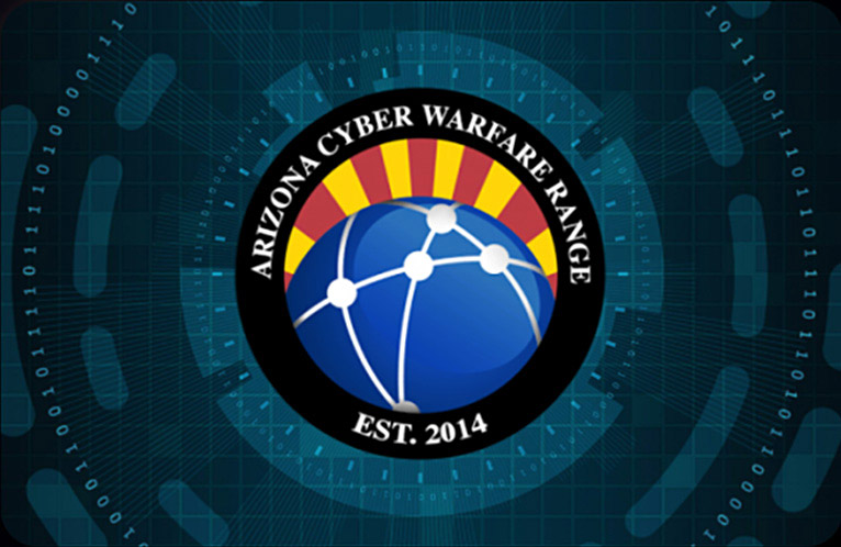 logo with text: Arizona Cyber Warfare Range Est. 2014